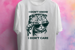 Sassy Cat With Sunglasses SVG PNG | IDK IDC Quote Design Product Image 2