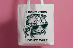 Sassy Cat With Sunglasses SVG PNG | IDK IDC Quote Design Product Image 3