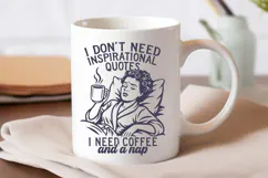 I Need Coffee and a Nap SVG PNG | Retro Funny Exhausted Lady Product Image 2