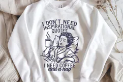 I Need Coffee and a Nap SVG PNG | Retro Funny Exhausted Lady Product Image 3