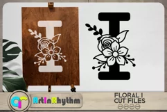Floral letter I svg cut file / Botanical alphabet SVG Product Image 2
