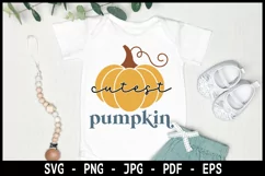 Cutest pumpkin SVG,Pumpkin shirt SVG, Baby autumn SVG Product Image 2