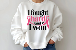 I Fought Hard And I Won SVG | Breast Cancer Awareness SVG Product Image 2