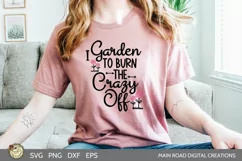 flower garden funny quote preview on shirt worn by girl mockup