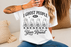 I Ghost People All Year Round SVG PNG, Vintage Halloween Product Image 2