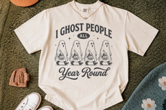 I Ghost People All Year Round SVG PNG, Vintage Halloween Product Image 3