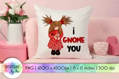 I Gnome You Valentine Gnome Sublimation | Love Gnome Print Product Image 1