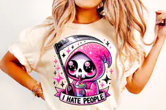I Hate People PNG , Grim Reaper Png, Skeleton Png, Funny PNG Product Image 1