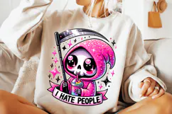 I Hate People PNG , Grim Reaper Png, Skeleton Png, Funny PNG Product Image 2