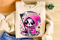 I Hate People PNG , Grim Reaper Png, Skeleton Png, Funny PNG Product Image 3