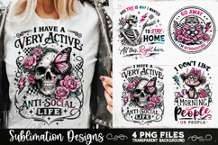 Antisocial Sarcastic PNG Funny Sublimation 4 Designs Product Image 7