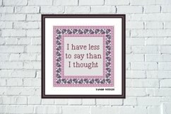 I have less to say than I thought funny sarcastic quote - Tango Stitch