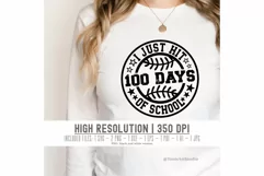 100 Days of School Baseball SVG - Celebrate the 100th Day Product Image 4