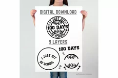 100 Days of School Baseball SVG - Celebrate the 100th Day Product Image 5