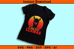 I Just Love Llamas SVG Retro Sunset Craft Design Product Image 3