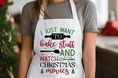I Just Want To Bake SVG ,Christmas Apron SVG Design Product Image 3