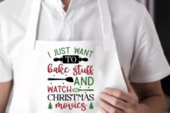 I Just Want To Bake SVG ,Christmas Apron SVG Design Product Image 2