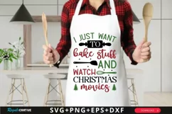 I Just Want To Bake SVG ,Christmas Apron SVG Design Product Image 1
