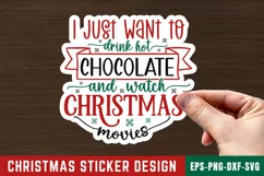 I Just Want To Drink Stickers SVG , Christmas SVG Design Product Image 1