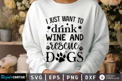 I Just Want To Drink Wine SVG, Dog SVG Design Product Image 1