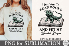 I Just Want To Read Books And Pet My Bearded Dragon PNG Product Image 5