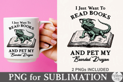I Just Want To Read Books And Pet My Bearded Dragon PNG Product Image 3
