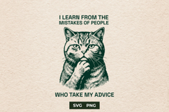 Sarcastic Cat Quote SVG Funny Cat Shirt Cut File PNG Product Image 1