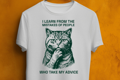 Sarcastic Cat Quote SVG Funny Cat Shirt Cut File PNG Product Image 3