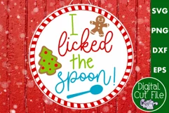 Colorful Christmas Svg Round Sign, I Licked The Spoon Product Image 1