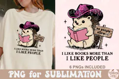 I Like Books More Than I Like People PNG Product Image 1