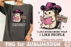 I Like Books More Than I Like People PNG Product Image 2
