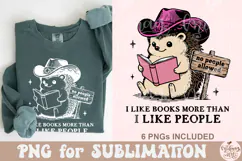 I Like Books More Than I Like People PNG Product Image 4