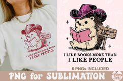I Like Books More Than I Like People PNG Product Image 5