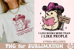 I Like Books More Than I Like People PNG Product Image 5