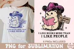 I Like Books More Than I Like People PNG Product Image 6