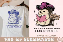 I Like Books More Than I Like People PNG Product Image 6