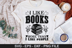 Book Lover SVG Design - i like books more than i like people Product Image 5