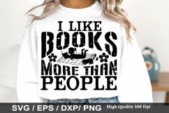 i like books more than people - Reading Books SVG Design Product Image 1