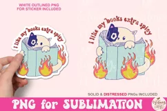 I Like My Books Extra Spicy PNG, Book Lover Sublimation Product Image 4