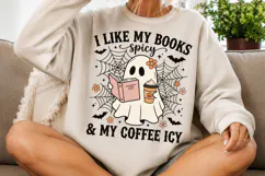 I Like My Books Spicy and My Coffee Icy Png Design Product Image 2