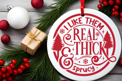 I Like Them Real Thick and Sprucy Round SVG Ornament Product Image 2