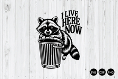 I Live Here Now SVG, Funny Raccoon Trash SVG, Raccoon SVG Product Image 1