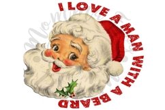 I Love A Man With A Beard Vintage Santa Christmas png Product Image 1