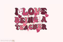 Retro Funny Teacher, Valentine Teacher SVG T-shirt Design Product Image 1