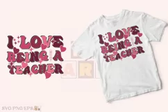 Retro Funny Teacher, Valentine Teacher SVG T-shirt Design Product Image 2