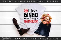I Love Bingo And My Grandkids SVG Cut File | Funny Bingo SVG Product Image 2