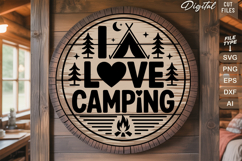 I Love Camping SVG File | Camping Round Sign SVG Product Image 2