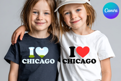 I LOVE Chicago Canva Frame Heart Logo Valentine Frame Product Image 1