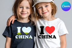 I LOVE china Canva Frame Heart Logo Valentine Frame Product Image 1