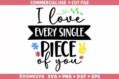 I love every single piece of you SVG | Autism SVG Product Image 1